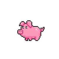 een varken in pixel kunst stijl vector