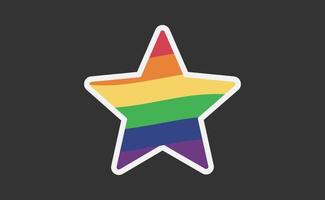 ster vorm icoon met regenboog vlag symbool. trots maand icoon. vector