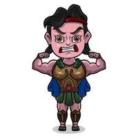 Hercules chibi mascotte logo ontwerp vector