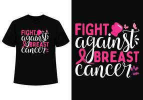 strijd tegen borst kanker t-shirt vector