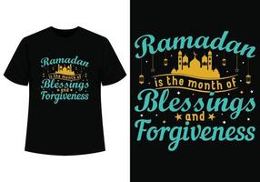 zegeningen t-shirt ontwerp voor Ramadan vector
