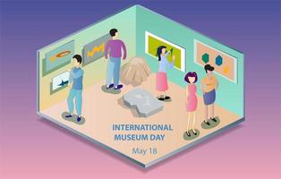 internationaal museum dagteken vector