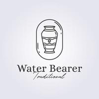 water toonder of pot of vat logo vector illustratie ontwerp