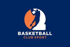 eerste brief q basketbal logo icoon. mand bal logotype symbool. vector