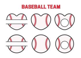 vector sport monogram. tekstvak honkbalbal laat ruimte voor de tekst van de teamnaam.