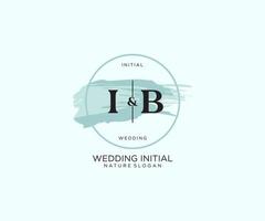 eerste ib brief schoonheid vector eerste logo, handschrift logo van eerste handtekening, bruiloft, mode, juwelen, boetiek, bloemen en botanisch met creatief sjabloon voor ieder bedrijf of bedrijf.