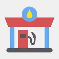 icoon gas- station. gebouw elementen. pictogrammen in vlak stijl. mooi zo voor afdrukken, web, affiches, logo, plaats plan, kaart, infografieken, enz. vector