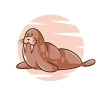 schattig walrus dier tekenfilm ontwerp vector