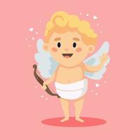 schattig cupido-karakter. gelukkige Valentijnsdag vectorillustratie in cartoon stijl vector