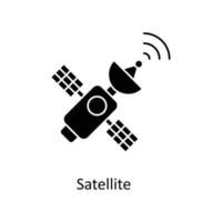 satelliet vector solide pictogrammen. gemakkelijk voorraad illustratie voorraad