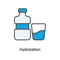 hydratatie vector vullen schets pictogrammen. gemakkelijk voorraad illustratie voorraad