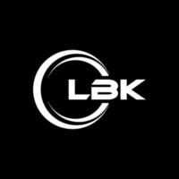 lbk brief logo ontwerp in illustratie. vector logo, schoonschrift ontwerpen voor logo, poster, uitnodiging, enz.