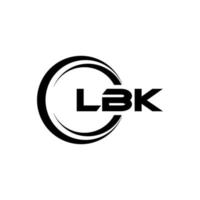 lbk brief logo ontwerp in illustratie. vector logo, schoonschrift ontwerpen voor logo, poster, uitnodiging, enz.