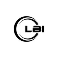lbi brief logo ontwerp in illustratie. vector logo, schoonschrift ontwerpen voor logo, poster, uitnodiging, enz.