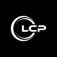 lcp brief logo ontwerp in illustratie. vector logo, schoonschrift ontwerpen voor logo, poster, uitnodiging, enz.