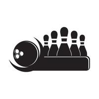 bowling icoon embleem, illustratie sjabloon ontwerp vector