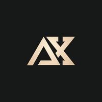 luxe en modern xa brief logo ontwerp vector