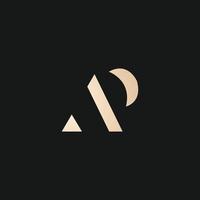 luxe en modern ap brief logo ontwerp vector