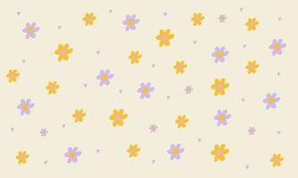 wijnoogst groovy pastel retro achtergrond met bloemen. schattig kleurrijk modieus vector illustratie in stijl jaren 70, jaren 80.