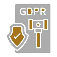 gdpr rechtszaak vector icoon stijl