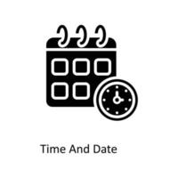 tijd en datum vector solide pictogrammen. gemakkelijk voorraad illustratie voorraad