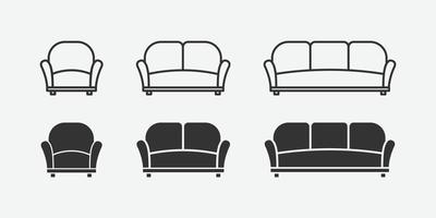 vector illustratie van sofa geïsoleerde icon set.