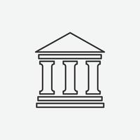 bankgebouw pictogram, financiële symbool vectorillustratie voor web- en mobiele app op grijze achtergrond vector