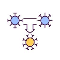 Covid-mutatie RGB-kleurpictogram vector