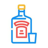 wodka glas fles kleur icoon vector illustratie