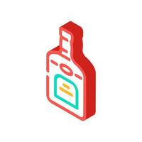 rum drinken fles isometrische icoon vector illustratie