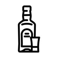 absint glas fles lijn icoon vector illustratie