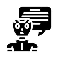 communicatie babbelen bot glyph icoon vector illustratie