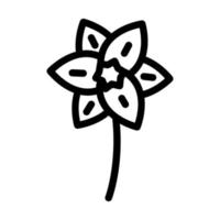 gele narcis bloem voorjaar lijn icoon vector illustratie