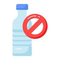 verboden teken Aan plastic fles tonen concept icoon van Nee plastic flessen vector