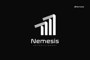nn eerste logo ontwerp met modern gebouw concept geïsoleerd Aan zwart achtergrond. abstract architectuur logo vector
