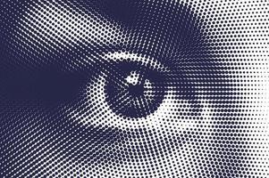 vector menselijk oog illustratie gemaakt door halftone geklets.