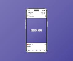 instagram huis bladzijde koppel met smartphone, vector post mockup