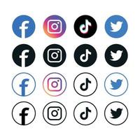 populair sociaal netwerk symbolen, sociaal media logo pictogrammen verzameling vector