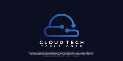 wolk logo ontwerp met technologie concept vector