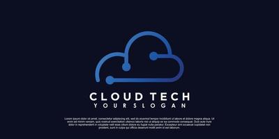 wolk logo ontwerp met technologie concept vector