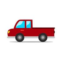 illustratie van een vrachtauto in rood voor een kinderen boek vector