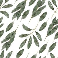 aquarel botanische groene blad naadloze patroon vector