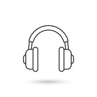 koptelefoon icoon in vlak stijl. oortelefoon vector illustratie Aan geïsoleerd achtergrond. luister muziek- teken bedrijf concept.