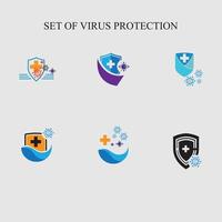 virus bescherming logo en symbool vector