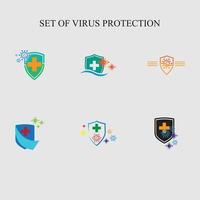 virus bescherming logo en symbool vector