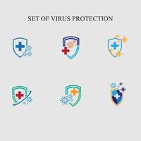 virus bescherming logo en symbool vector