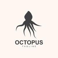 Octopus logo, gemakkelijk lijn ontwerp, zee dier vector Japans zeevruchten ingrediënt, icoon symbool illustratie