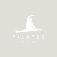 pilates zittend pose logo pictogram symbool een kalmerende yoga-oefening die het hele lichaam beweegt vector