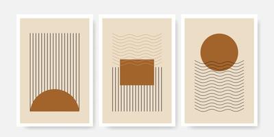 reeks ontwerp sjabloon in minimalistische abstract esthetisch illustraties. modern stijl muur decor. vector