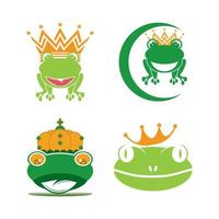 koning kikker logo icoon sjabloon ontwerp vector